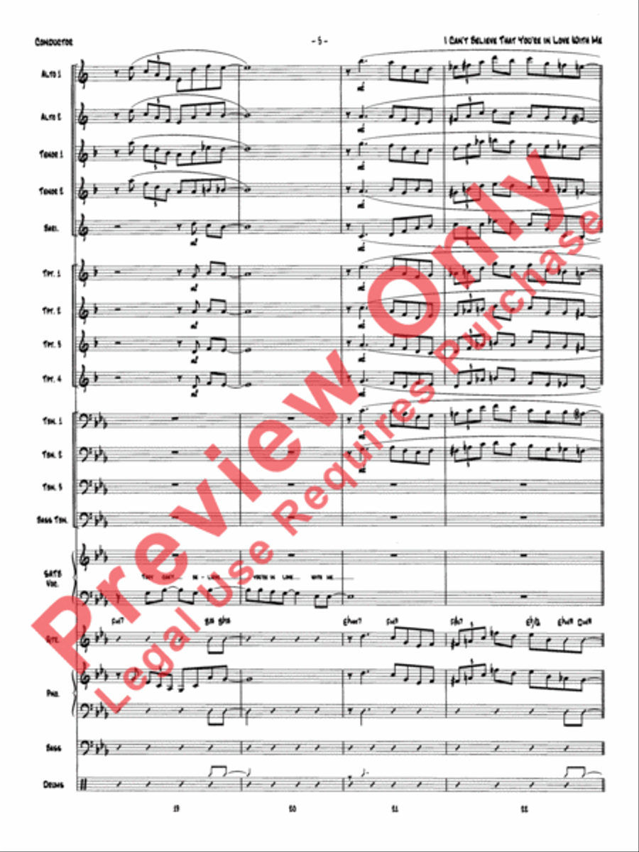 I Can't Believe That You're in Love with Me (score only) Jazz Ensemble scores gallery preview page 8