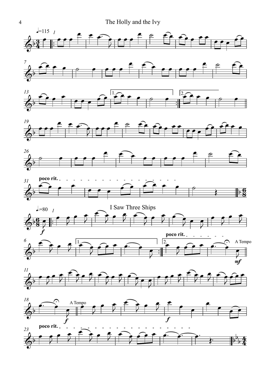 10 Christmas Carol Favourites (Flute Duets) Flute Duet scores gallery preview page 4