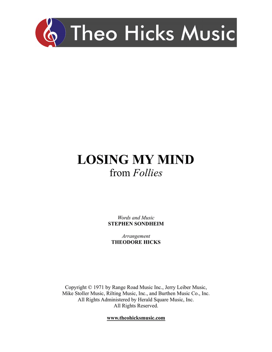 Losing My Mind TTBB scores gallery preview page 1