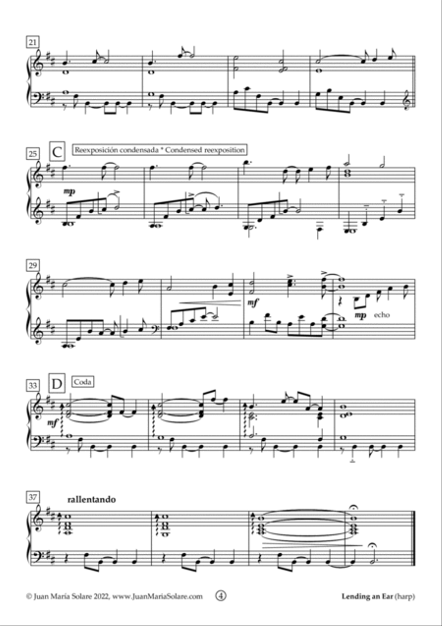 Progressive Empathy [Harp Solo] Harp scores gallery preview page 5