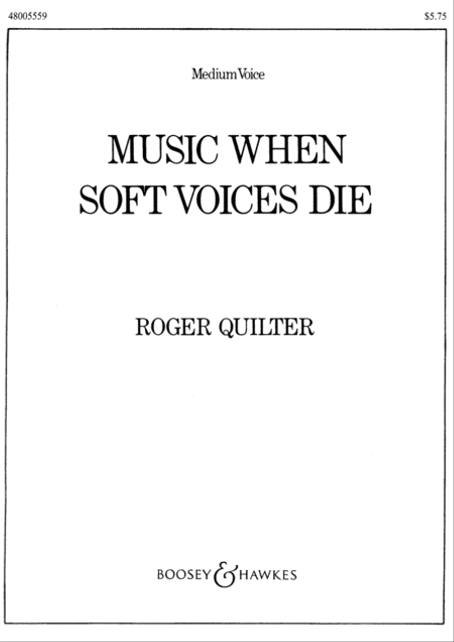 Music, When Soft Voices Die High Voice scores gallery preview page 1