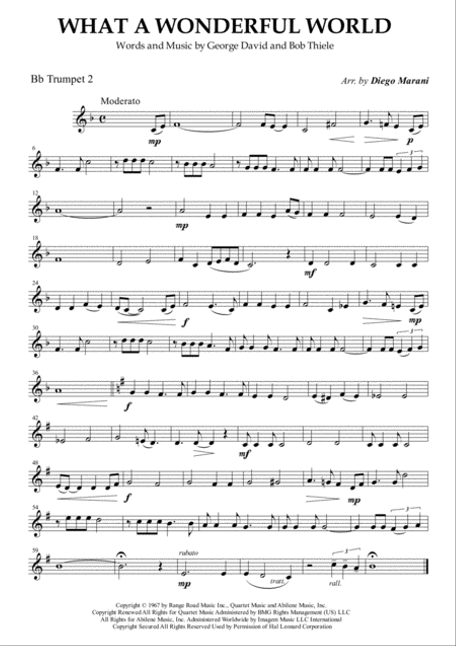 What A Wonderful World Brass Ensemble scores gallery preview page 2
