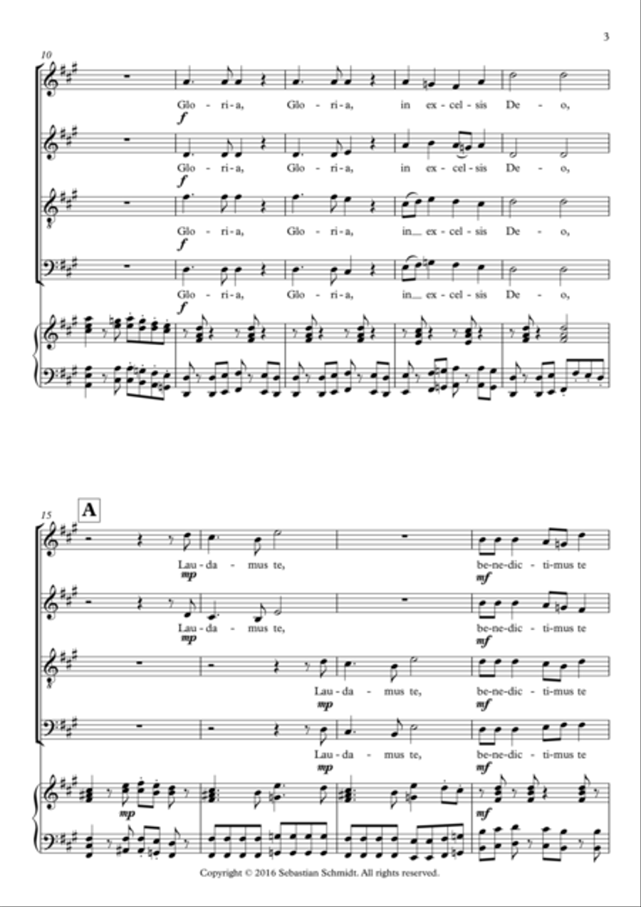 Mass, Op. 2 - 'Gloria' 4-Part scores gallery preview page 3