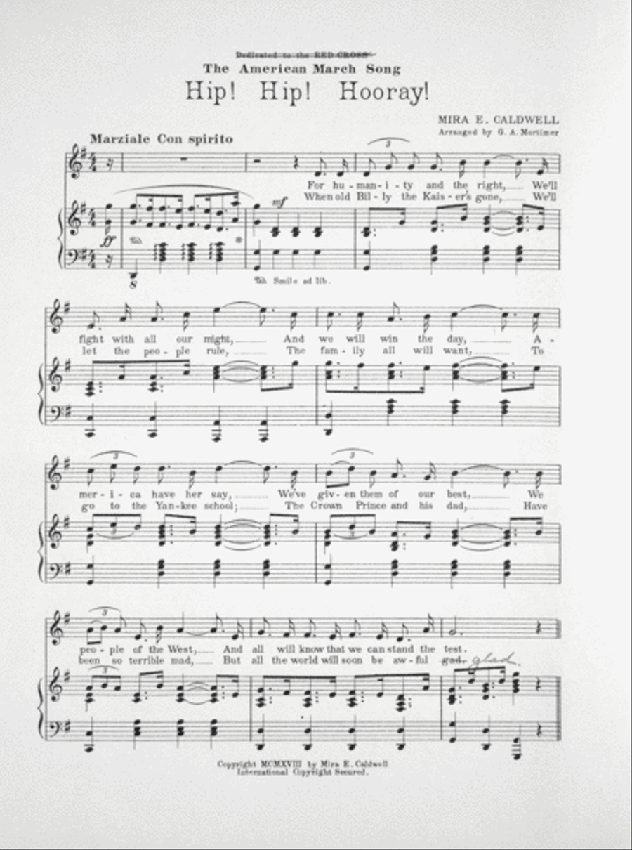 The American March Song. Hip! Hip! Hooray Voice scores gallery preview page 2