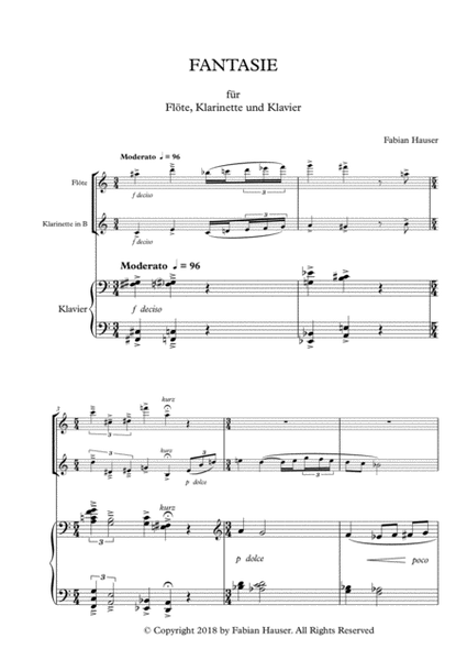 Fantasie for Flute, Clarinet and Piano image number null