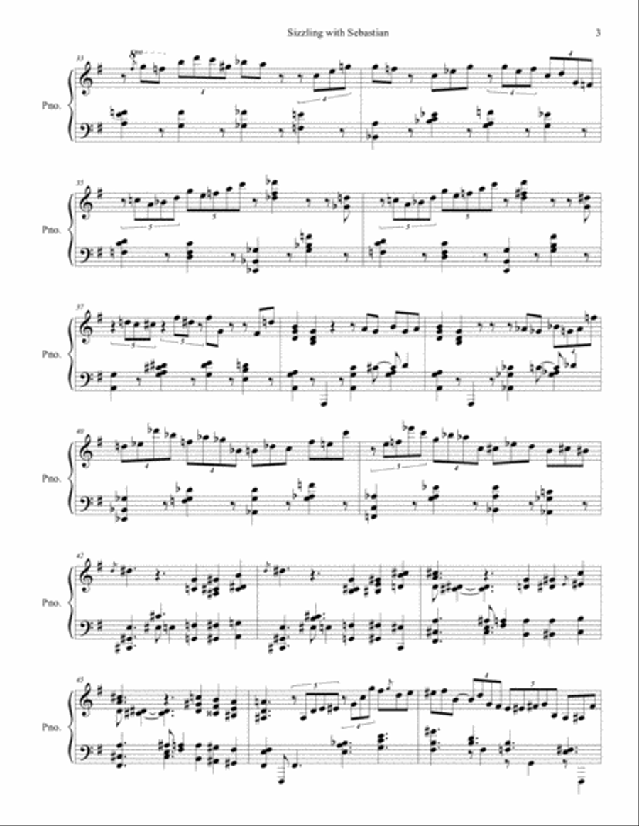 Sizzling with Sebastian Piano Solo scores gallery preview page 3