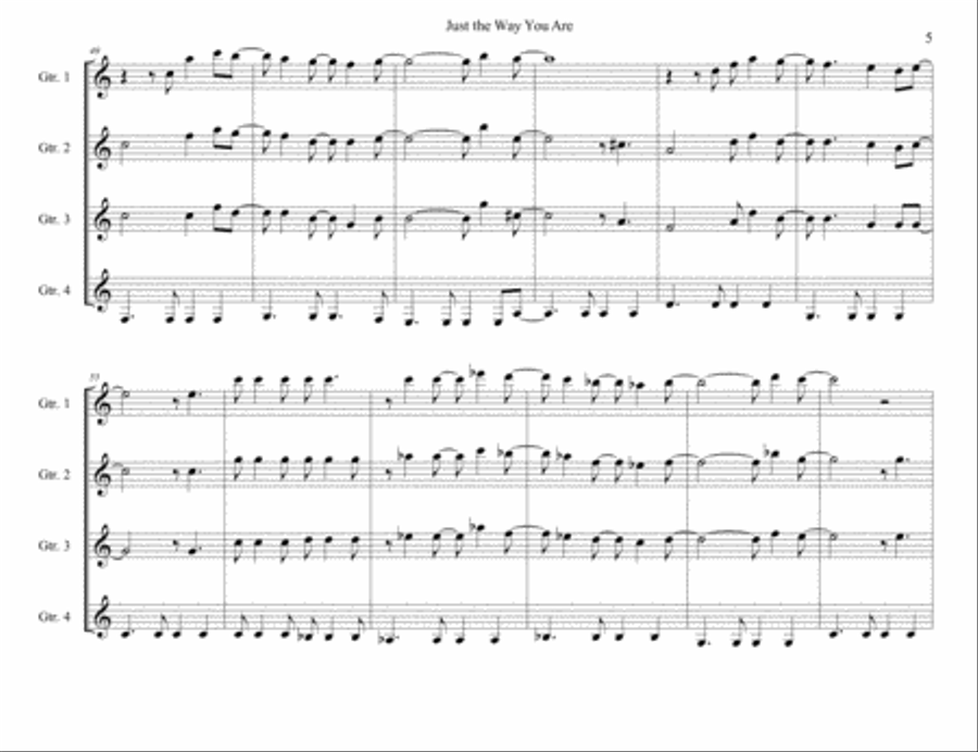Just The Way You Are Electric Guitar scores gallery preview page 5
