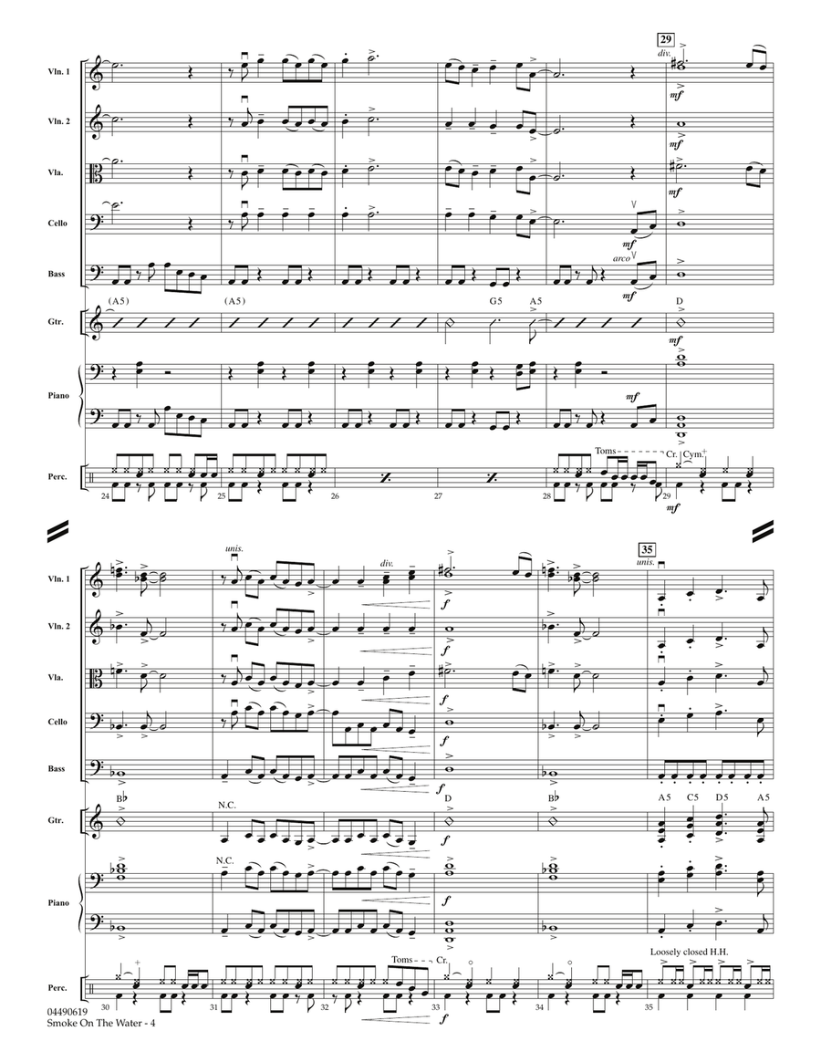 Smoke on the Water - Full Score Orchestra scores gallery preview page 4