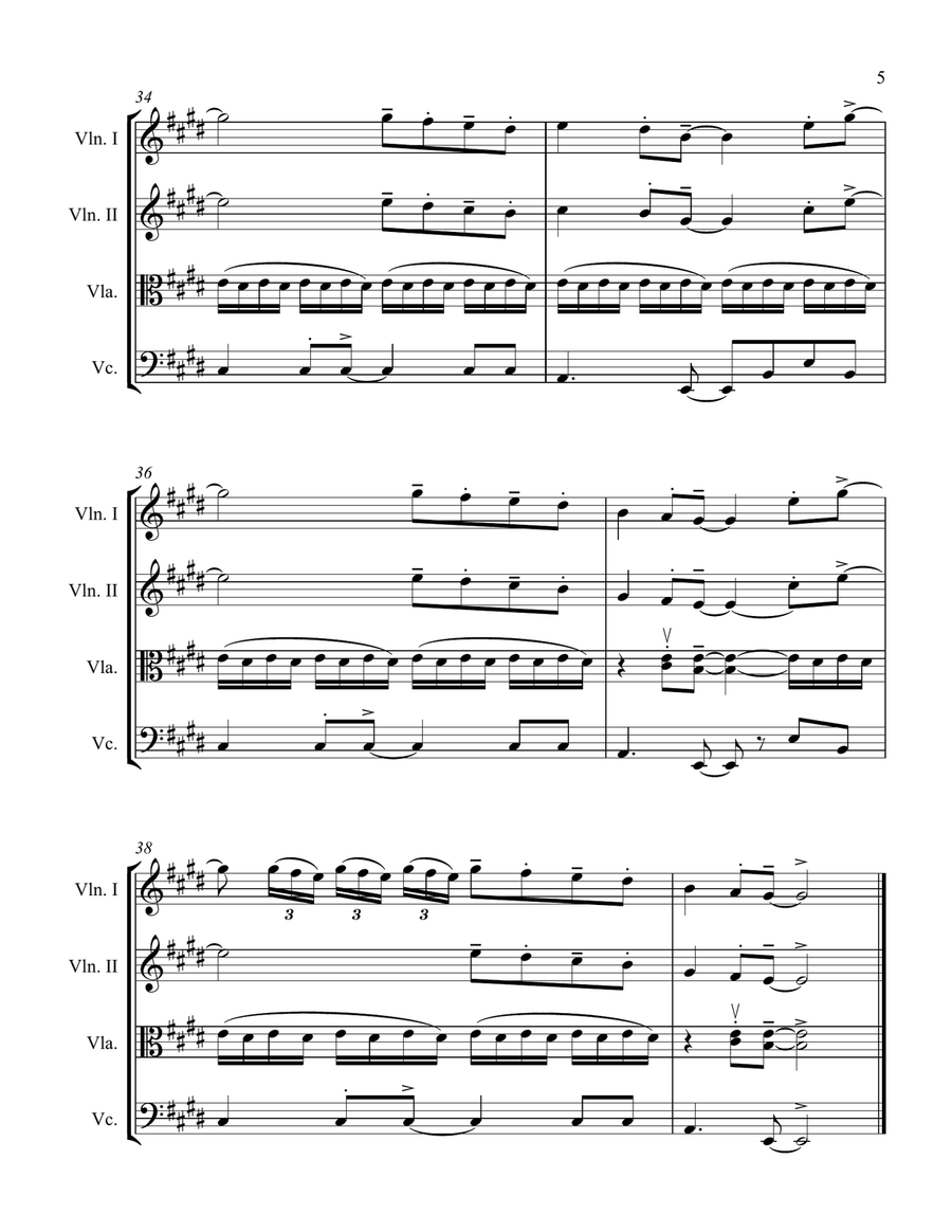 Slow Dancing In A Burning Room String Quartet scores gallery preview page 5