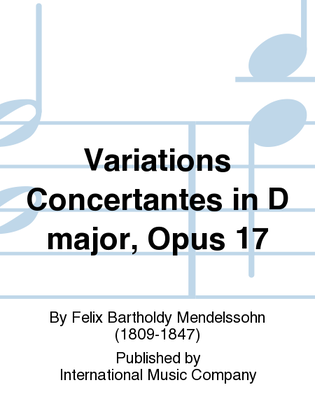 Book cover for Variations Concertantes In D Major, Opus 17