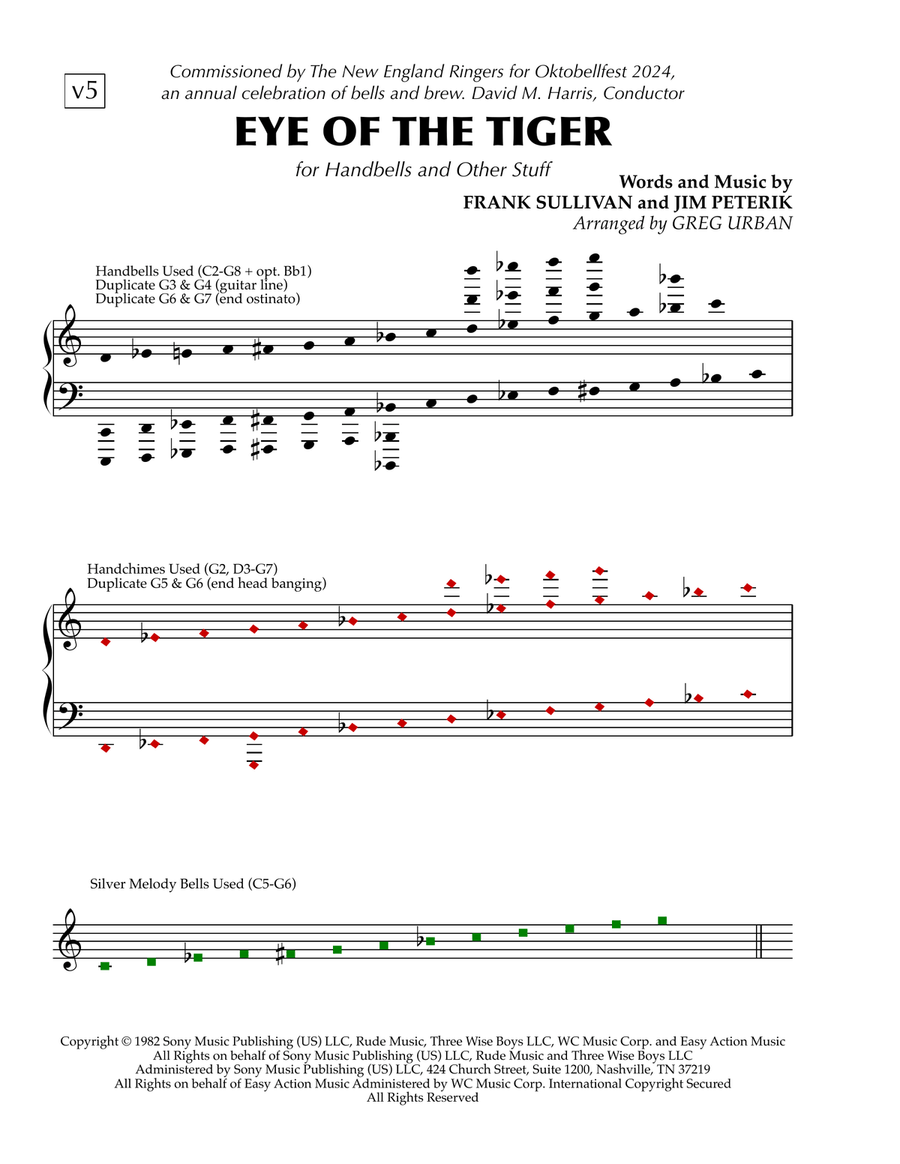 Eye Of The Tiger Handbell Choir scores gallery preview page 2