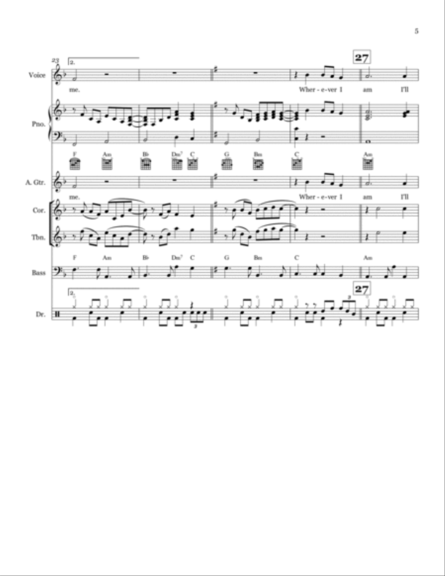 Wherever I am Small Ensemble scores gallery preview page 5