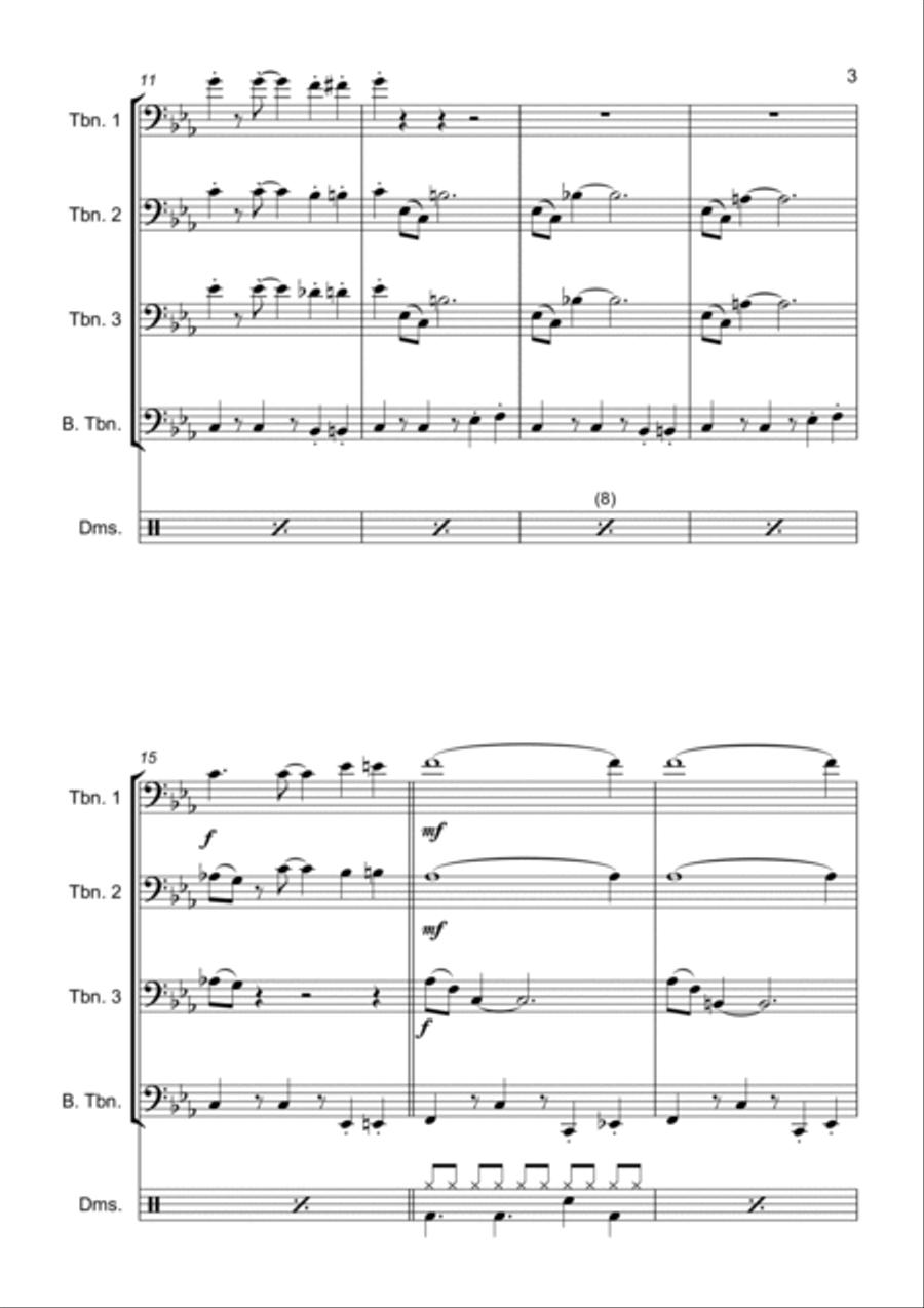 Mission: Impossible Theme from the Paramount Television Series MISSION: IMPOSSIBLE Brass Quartet scores gallery preview page 5