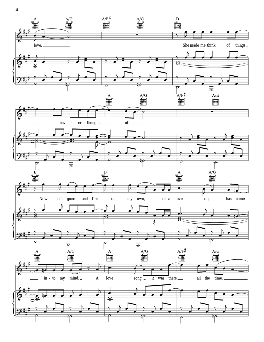 Lady Lady Piano, Vocal, Guitar scores gallery preview page 4