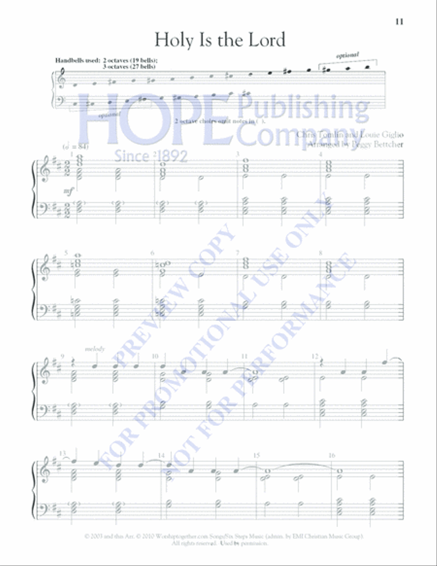Easy to Ring Praise and Worship 3-Octaves scores gallery preview page 11