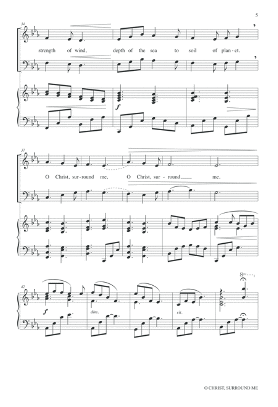 O Christ Surround Me Choir scores gallery preview page 5