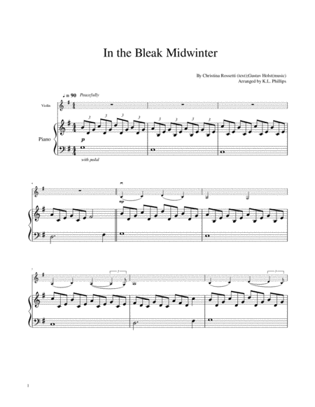 In the Bleak Midwinter - Violin Solo with Piano Accompaniment image number null
