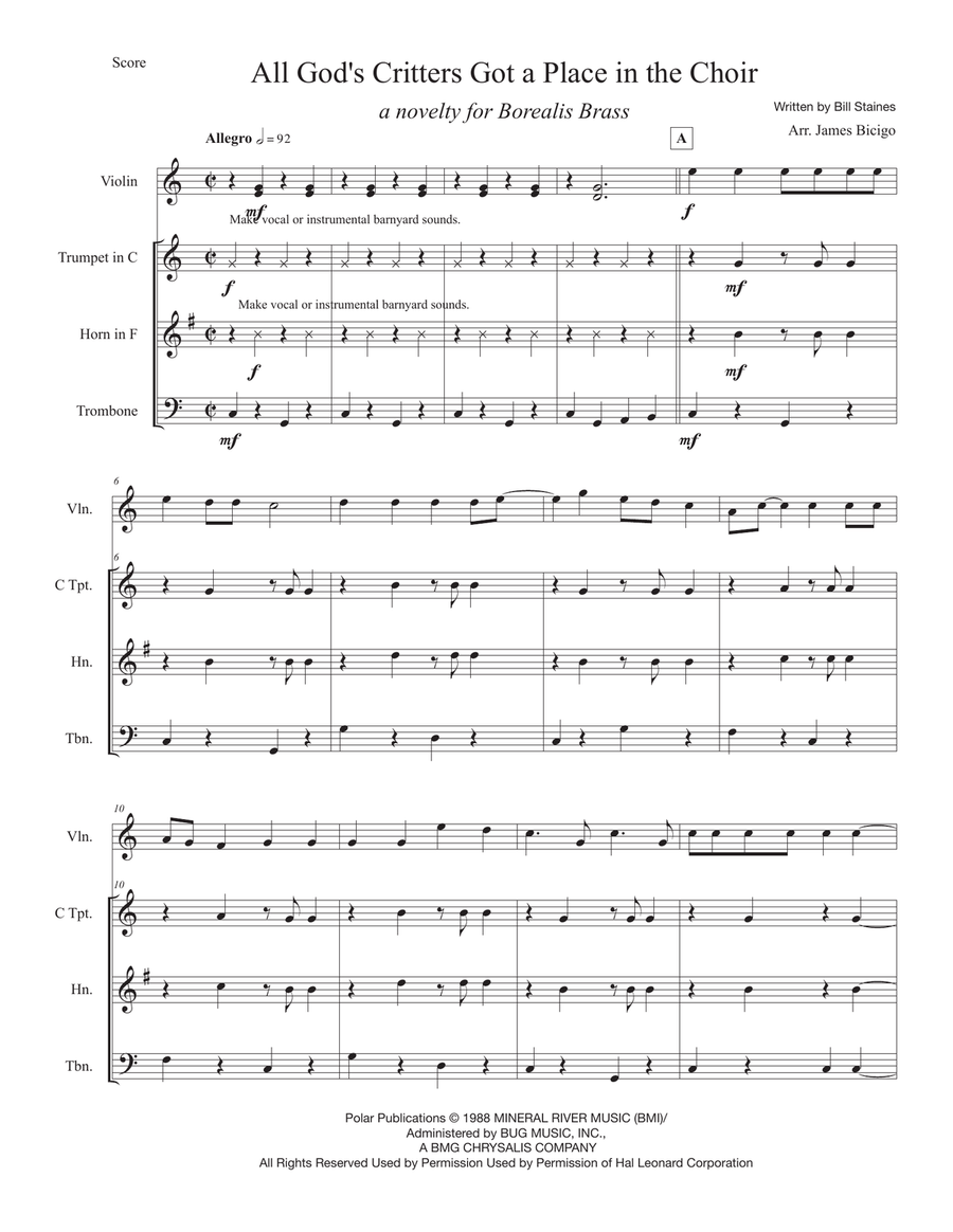 A Place In The Choir A Place In The Choir Choir scores gallery preview page 1