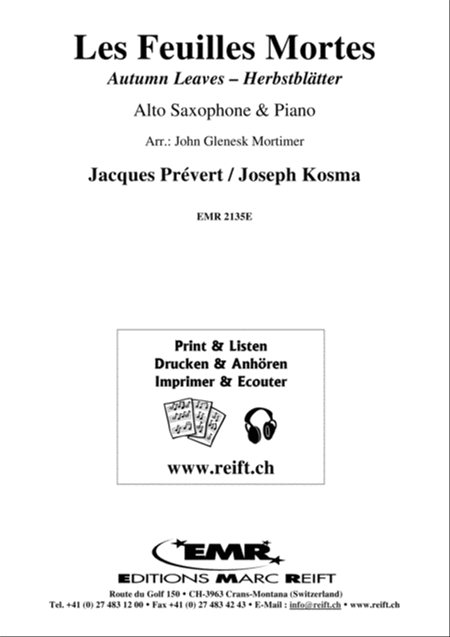 Les Feuilles Mortes Alto Saxophone scores gallery preview page 2