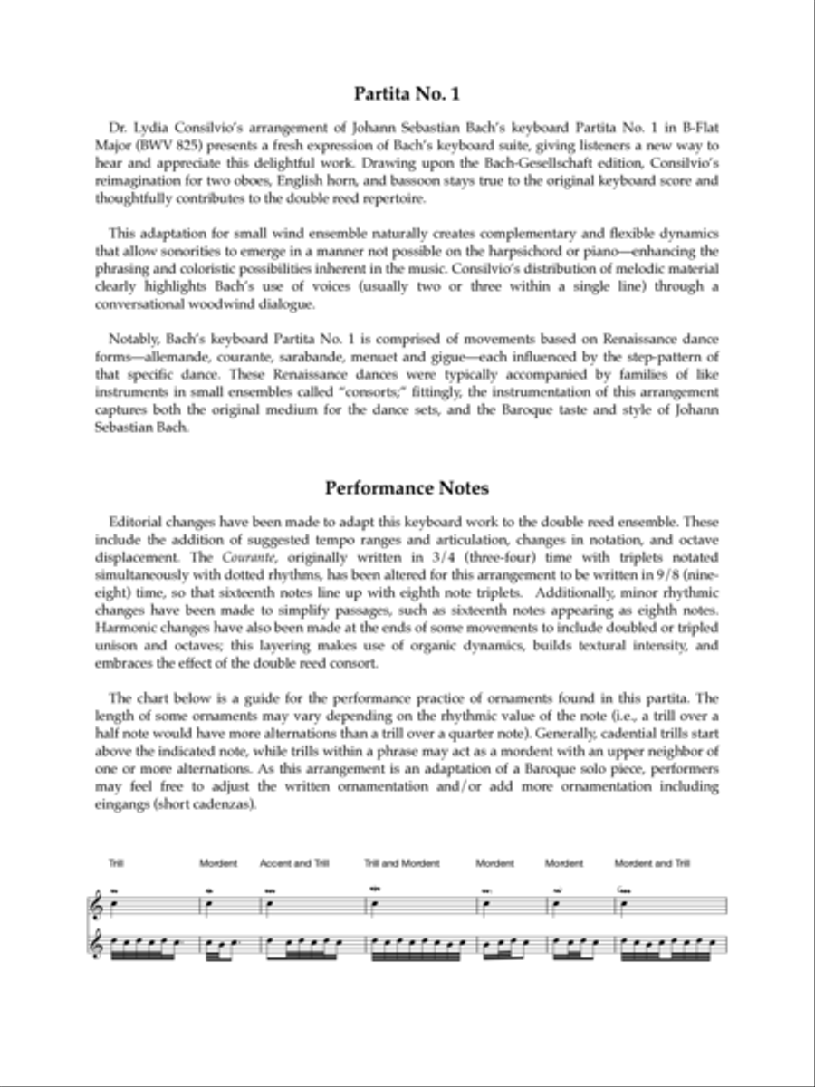 Partita No. 1 in B-Flat Major, BWV 825 Woodwind Ensemble scores gallery preview page 2