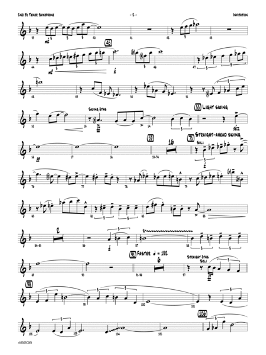 Invitation: 2nd B-flat Tenor Saxophone Jazz Ensemble scores gallery preview page 2