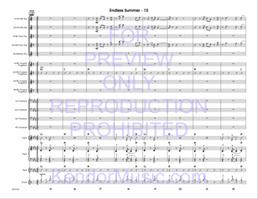 Endless Summer (Full Score) Jazz Ensemble scores gallery preview page 16