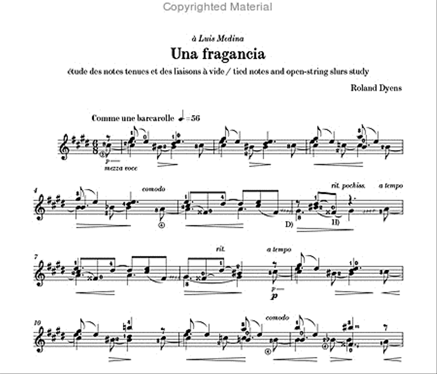 Les 100 de Roland Dyens - Una fragancia Classical Guitar scores gallery preview page 2