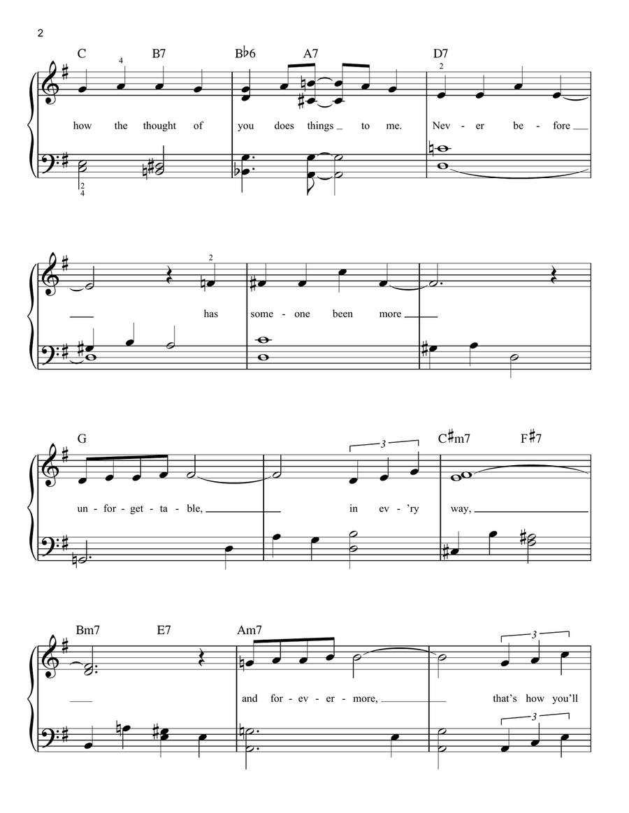 Unforgettable Easy Piano scores gallery preview page 2