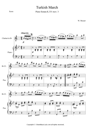 Turkish march (Piano sonata k.331 mov.3) in Gm