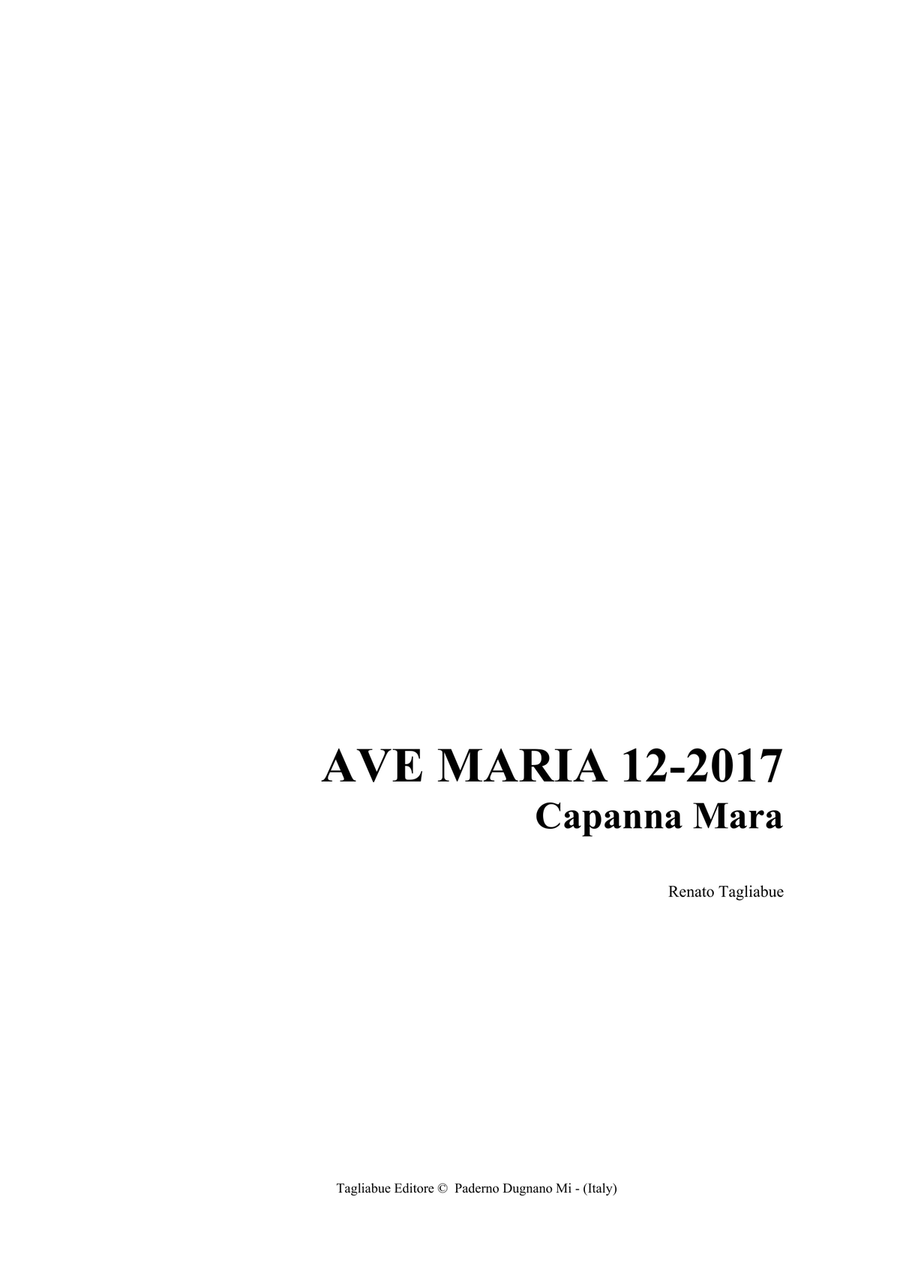 AVE MARIA - Tagliabue - 12/2017 - Capanna Mara - Score Only