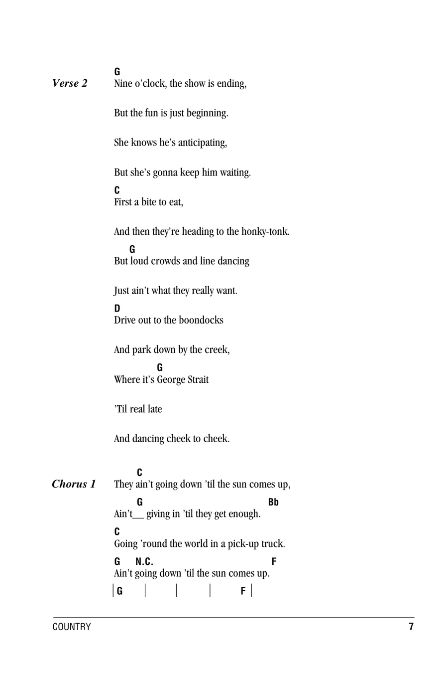 Ain't Goin' Down ('Til The Sun Comes Up) Acoustic Guitar scores gallery preview page 2
