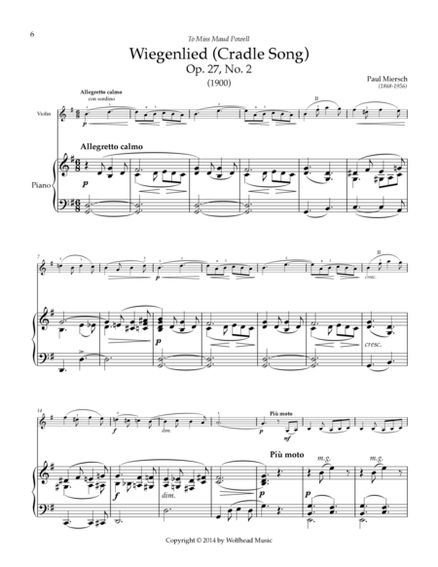 Two Pieces for Violin & Piano, op. 27