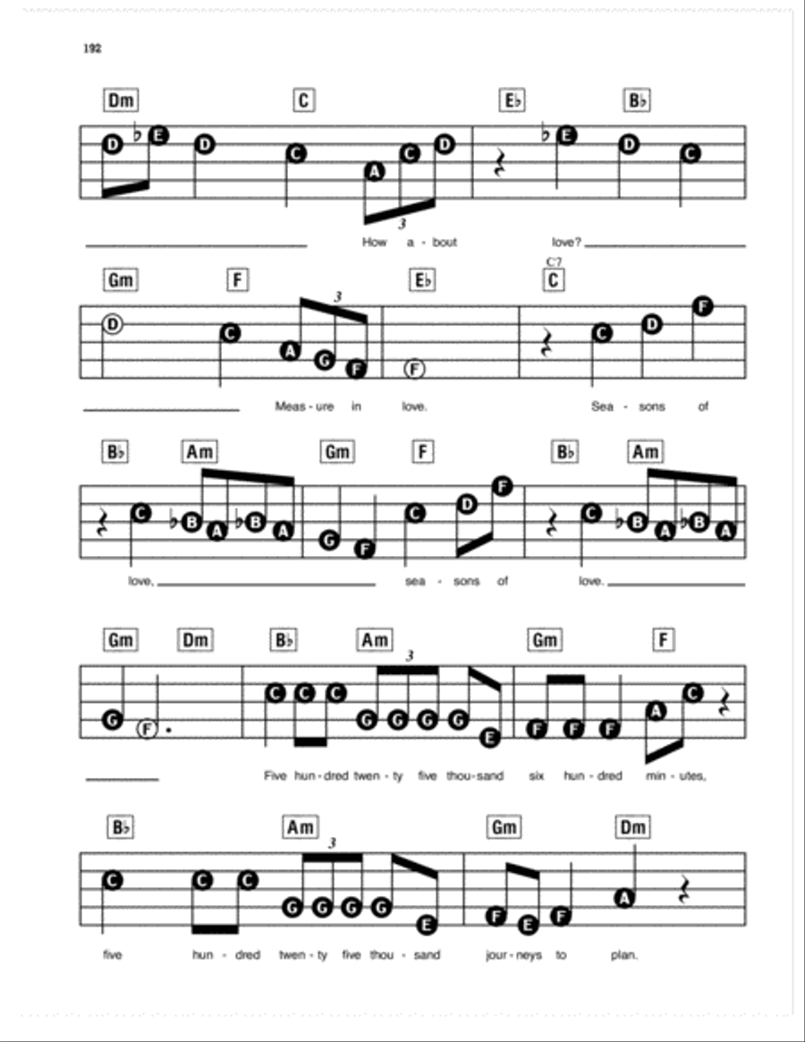 Seasons Of Love (from Rent) Piano, Vocal scores gallery preview page 3