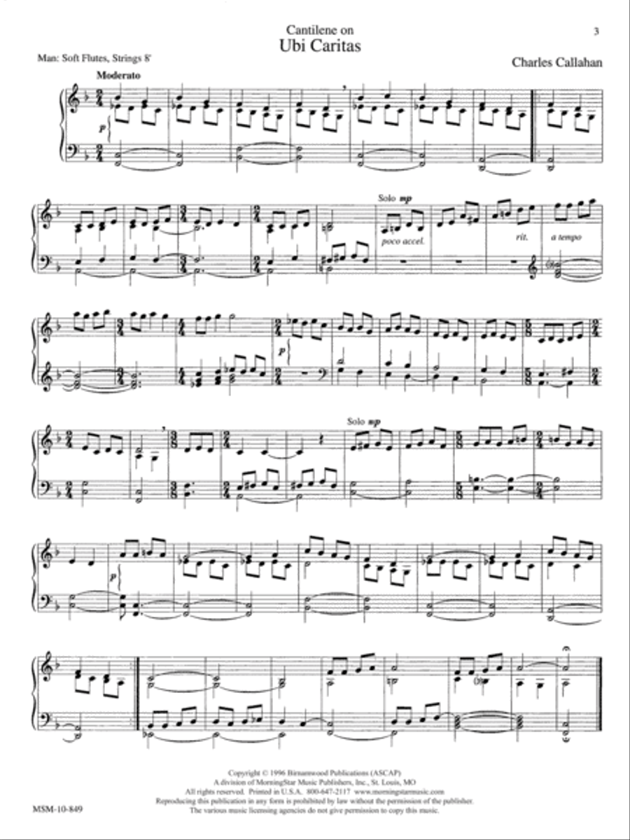 Chant-Based Hymns for Manuals Organ scores gallery preview page 2