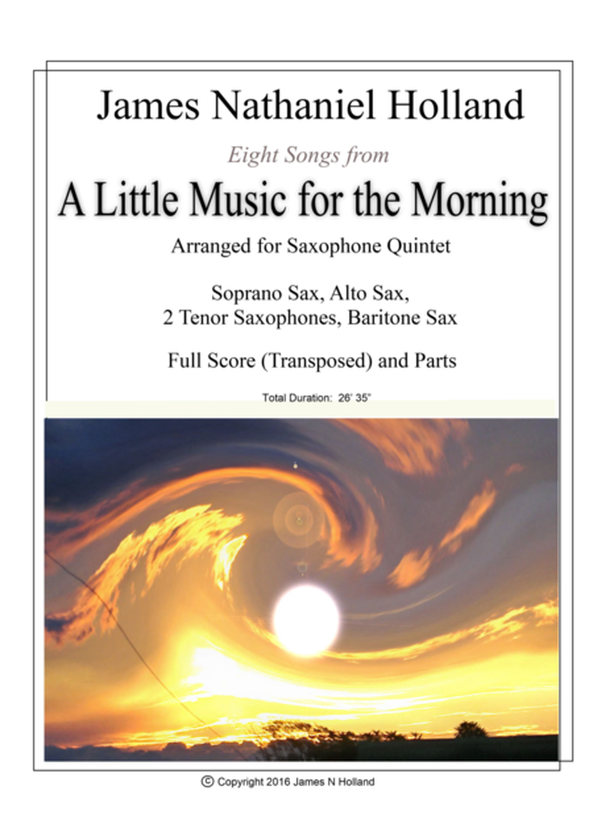 Eight Songs from A Little Music for the Morning Arranged for Saxophone Quintet image number null