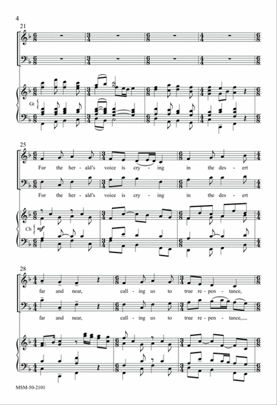 Comfort, Comfort, Now My People 4-Part scores gallery preview page 4