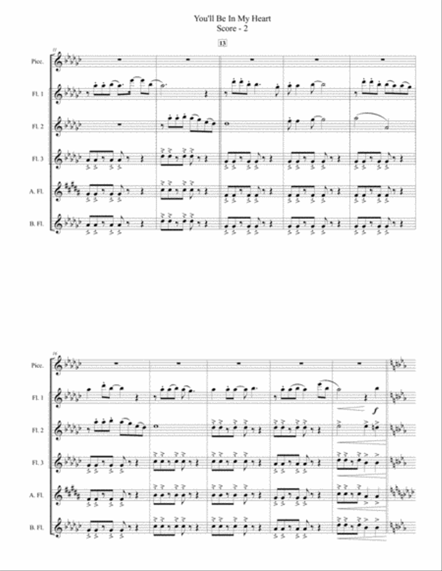 You'll Be In My Heart You'll Be In My Heart Flute Choir scores gallery preview page 2