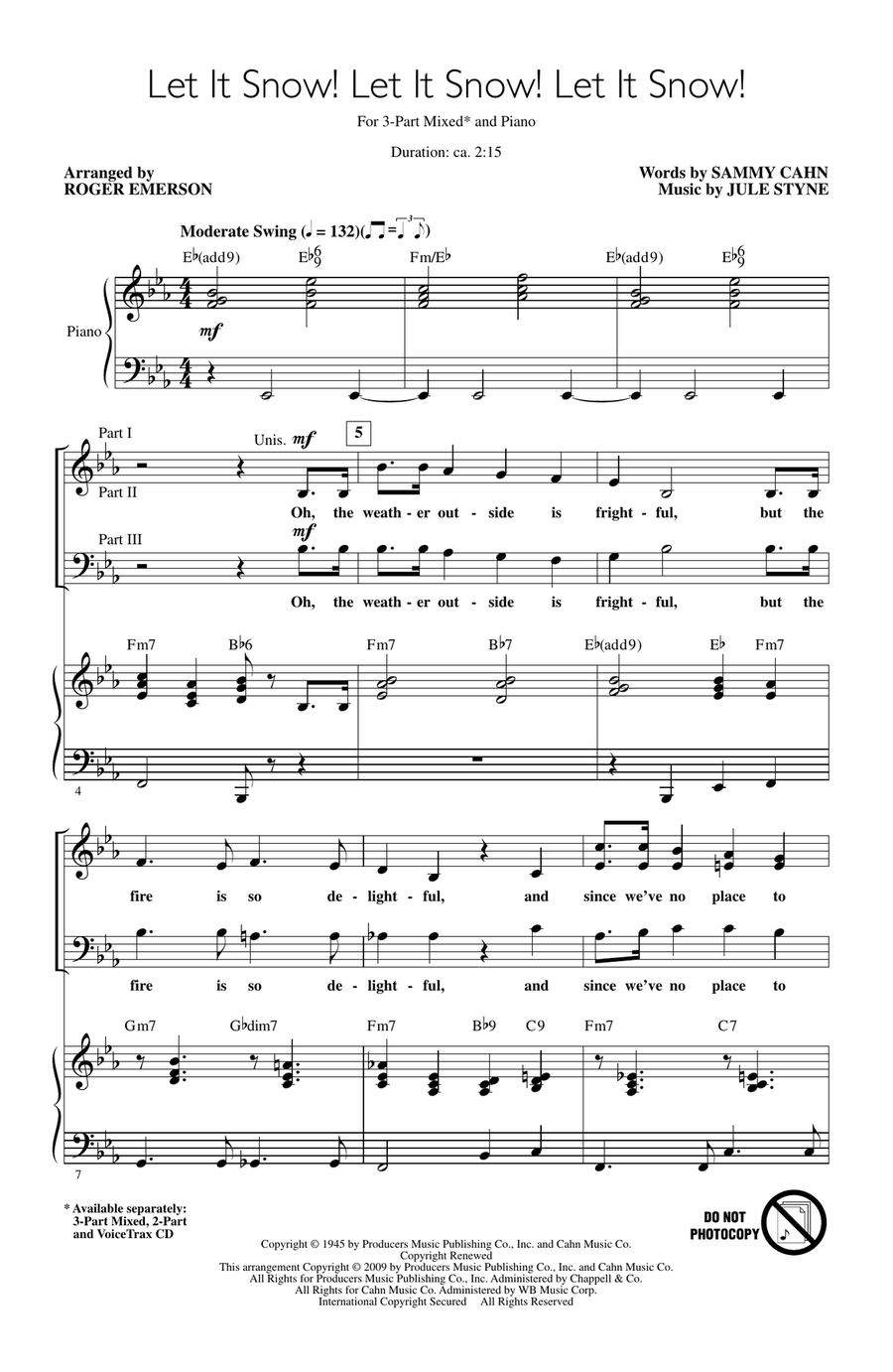Let It Snow! Let It Snow! Let It Snow! 3-Part scores gallery preview page 1