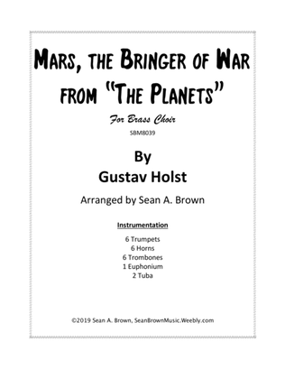 Mars from "The Planets" for Large Brass Choir