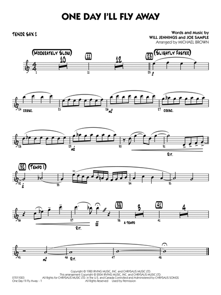 One Day I'll Fly Away (from Moulin Rouge) (arr. Michael Brown) - Tenor Sax 2