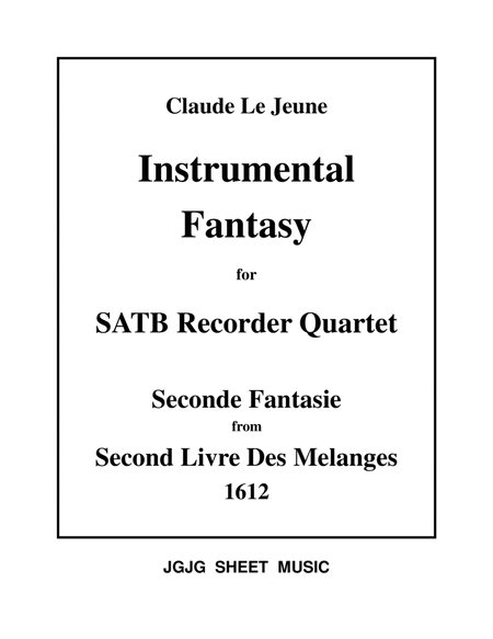 Le Jeune Fantasy for SATB Recorder Quartet image number null