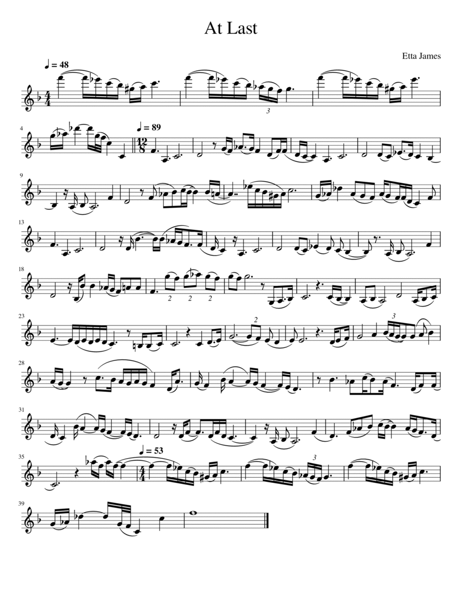 At Last Violin Solo scores gallery preview page 1