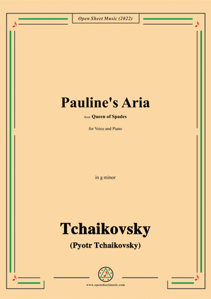Tchaikovsky-Pauline's Aria,from Queen of Spades,in g minor,for Voice and Piano