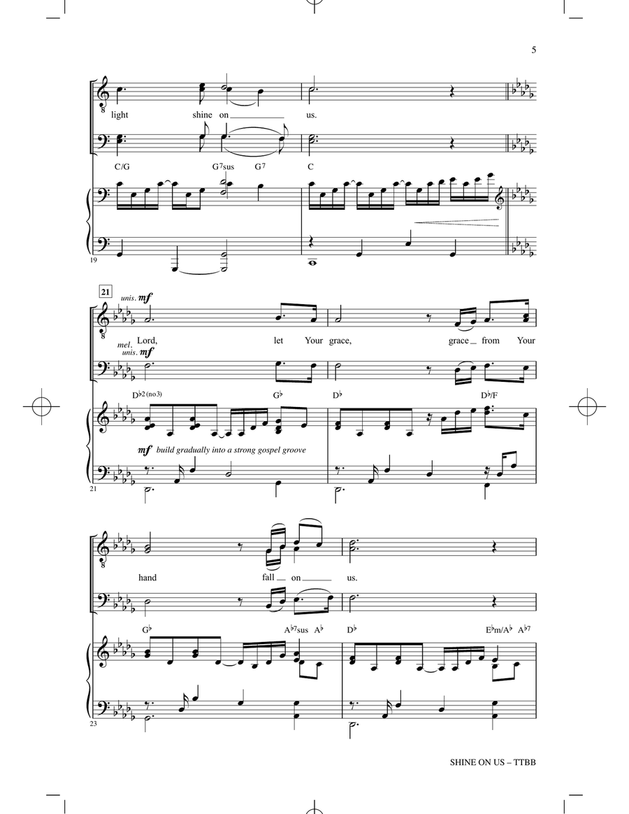 Shine On Us (arr. Joel Raney) TTBB scores gallery preview page 4