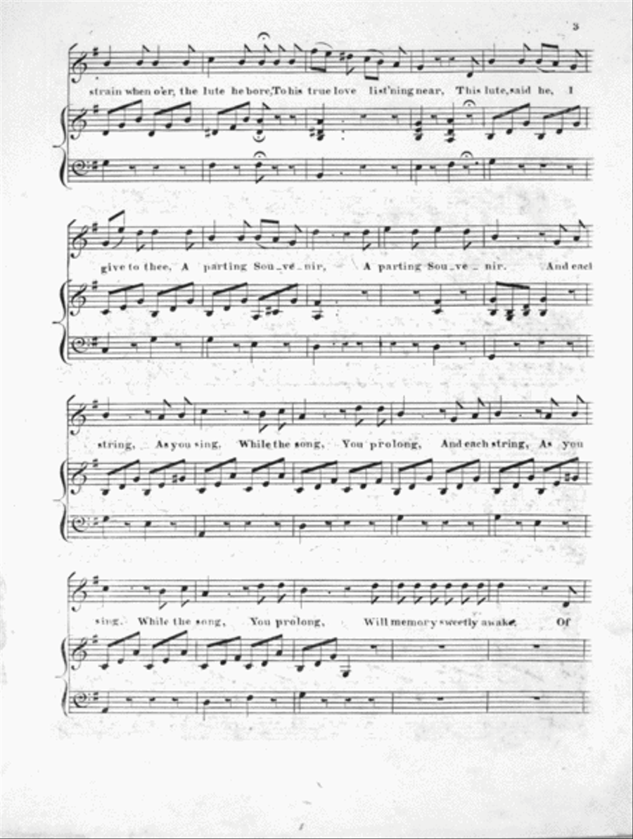 Love's Sweet Souvenir. A Ballad Voice scores gallery preview page 3