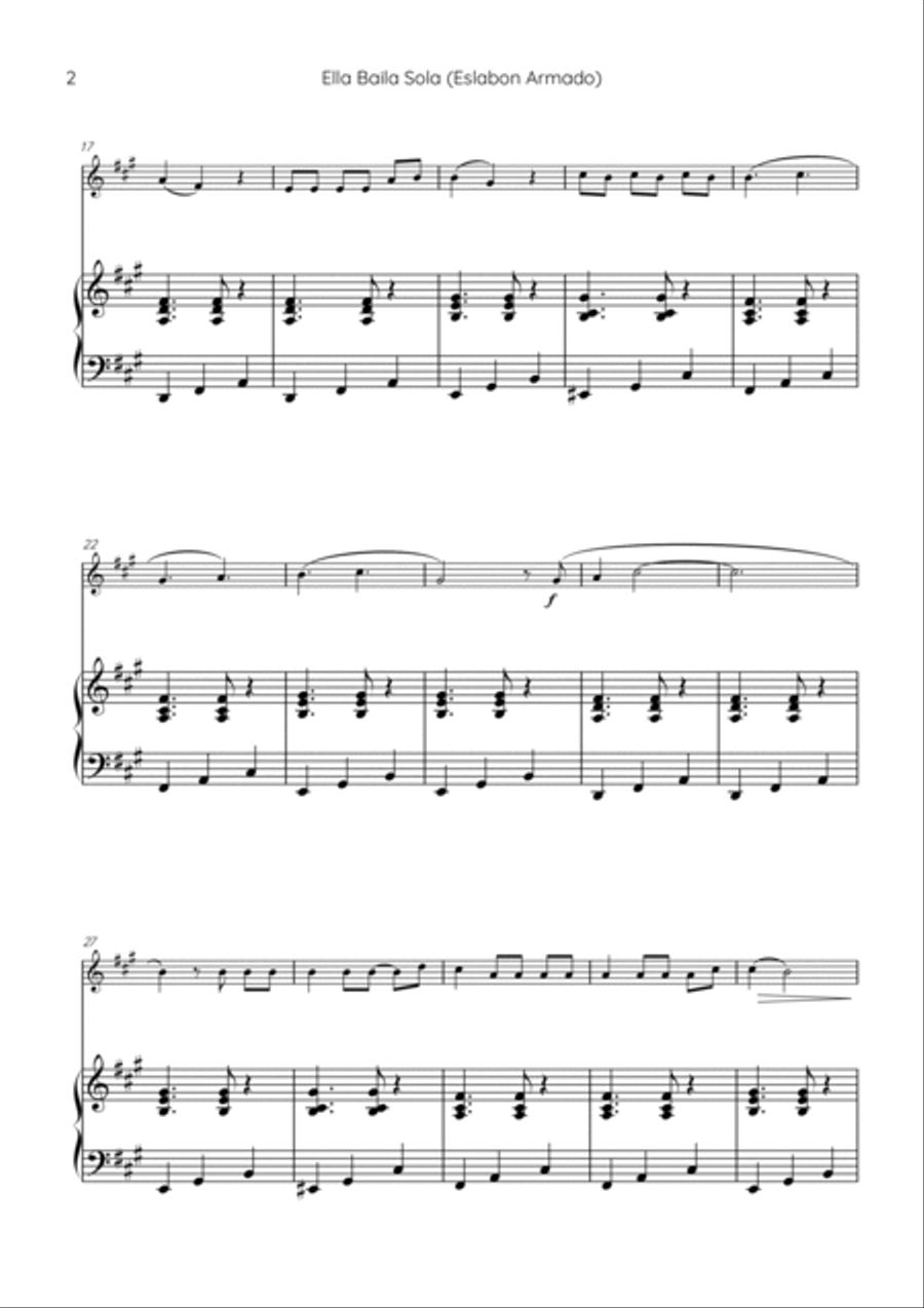 Ella Baila Sola Piano scores gallery preview page 2