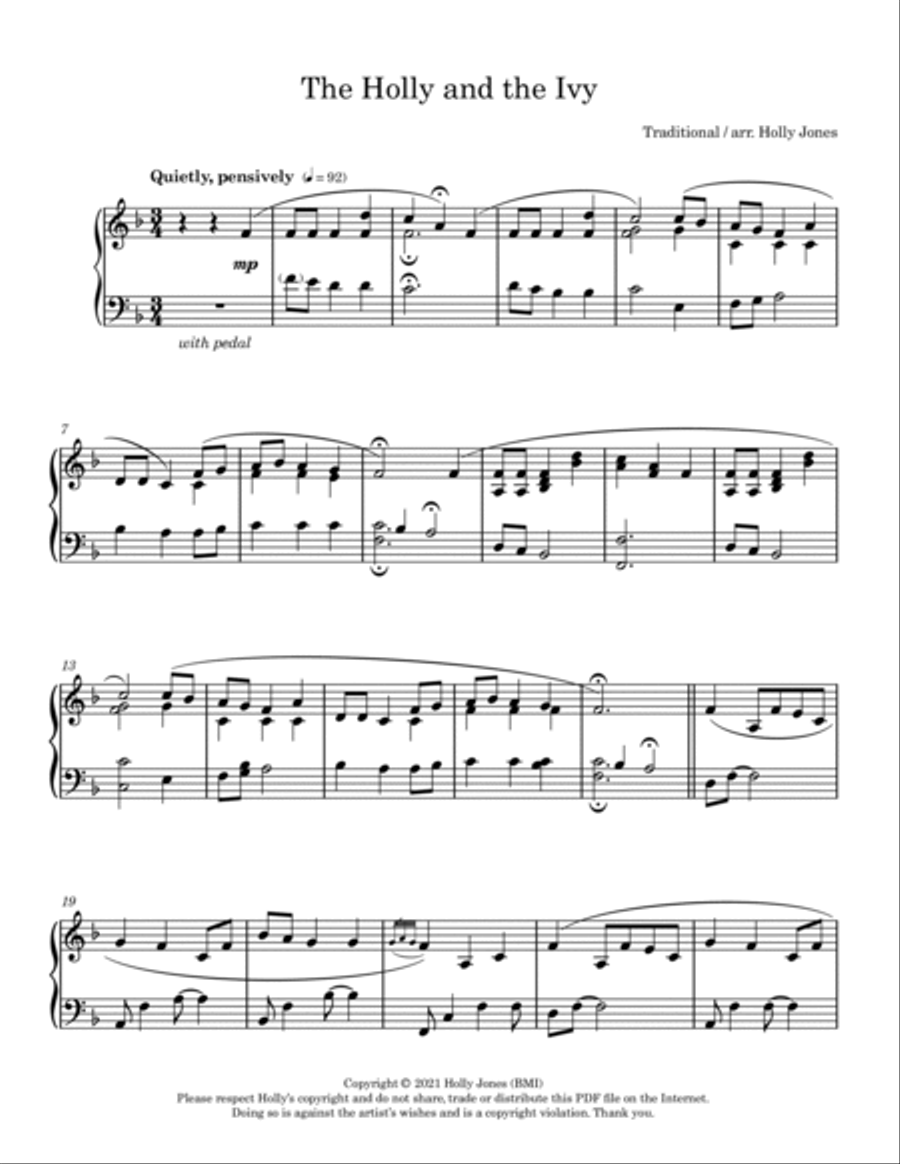 The Holly and the Ivy The Holly and the Ivy Piano Solo scores gallery preview page 2