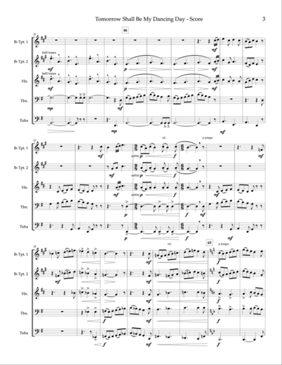 Tomorrow Shall Be My Dancing Day - brass quintet Brass Quintet scores gallery preview page 5