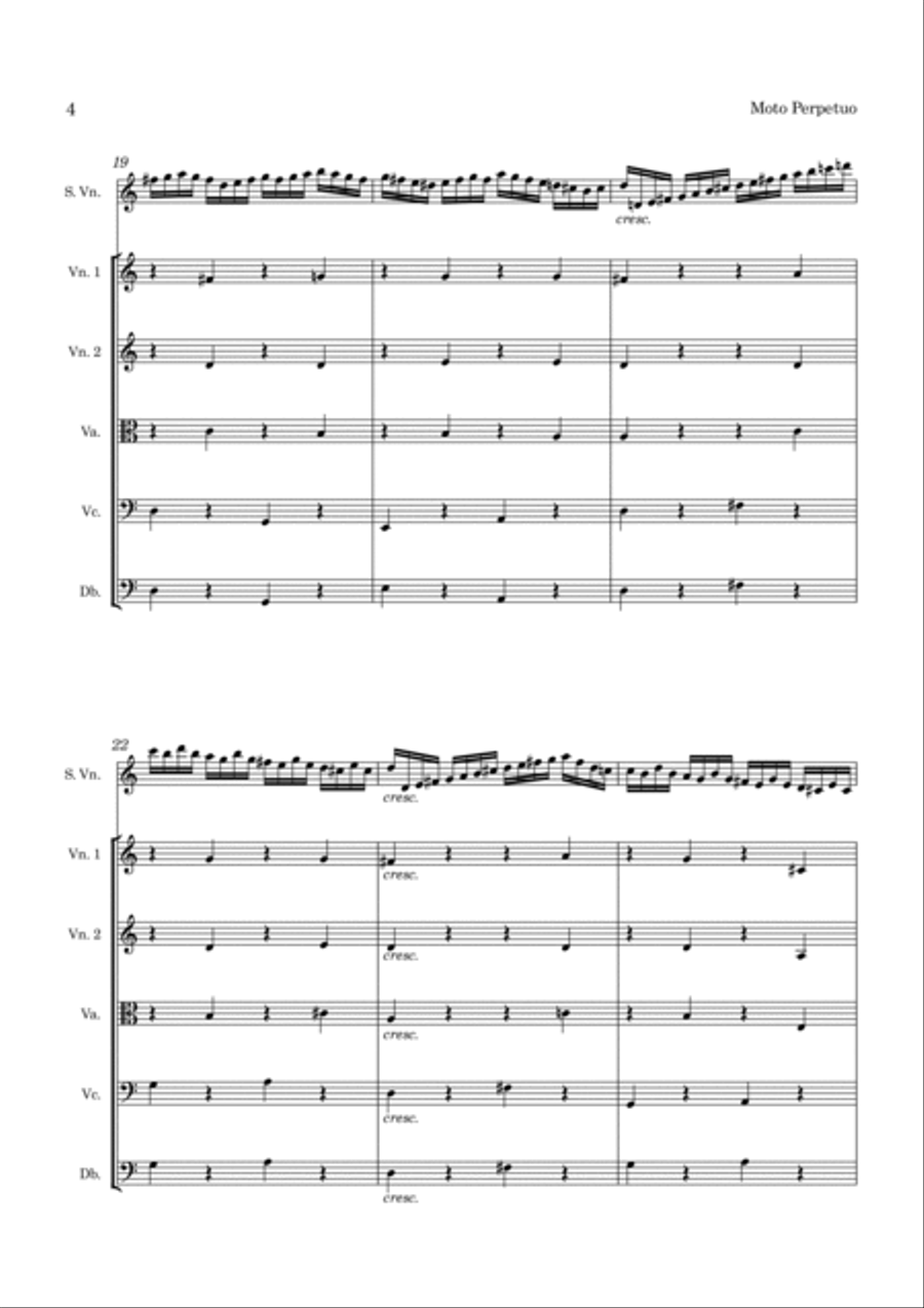 Paganini Moto Perpetuo Op. 11 for Violin and String Orchestra String Orchestra scores gallery preview page 5