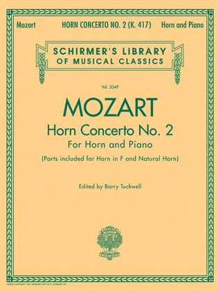 Book cover for Concerto No. 2, K. 417
